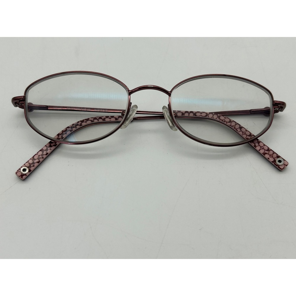 Coach 103 Caitlin Bordeaux Metal Oval Eyeglass Frames Only Signature Logo